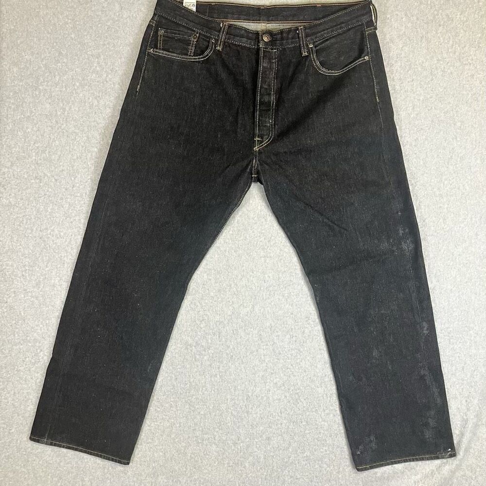 Levi's 501 Men's Size 42x30 Black Straight Leg Jeans Relaxed Western Yellowstone